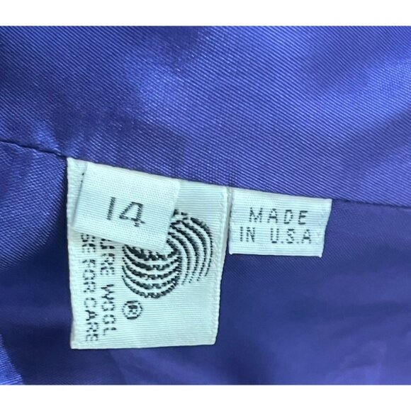 VTG David Hayes x Saks Fifth Ave Purple 100% Wool Button Blazer - USA - Picture 6 of 7